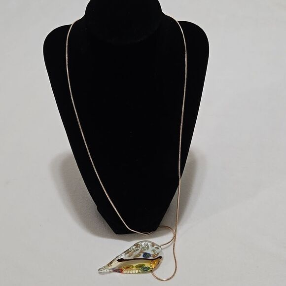 Multicolor Glass Pendant Necklace - Picture 3 of 6